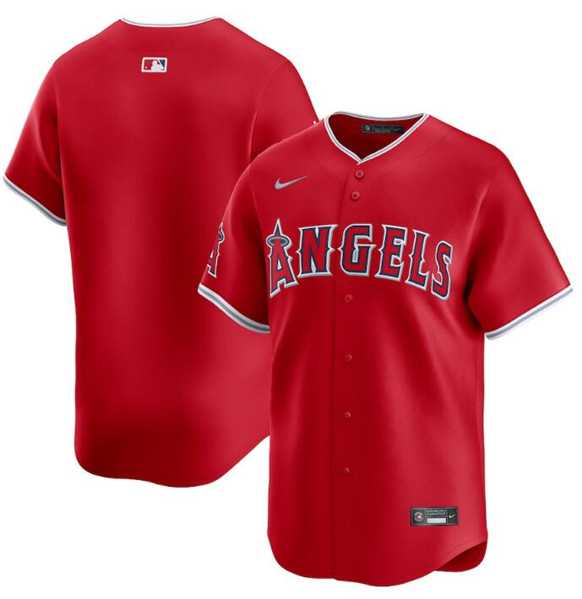 Mens Los Angeles Angels Blank Red Alternate Limited Baseball Stitched Jersey Dzhi